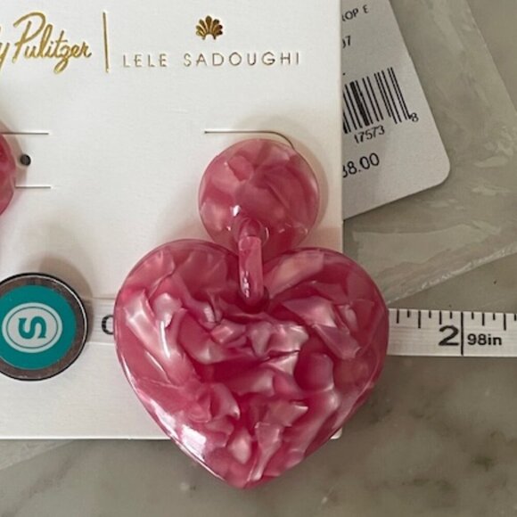 LILLY PULITZER x Lele Heart Drop Earrings Post Stud - Picture 11 of 11